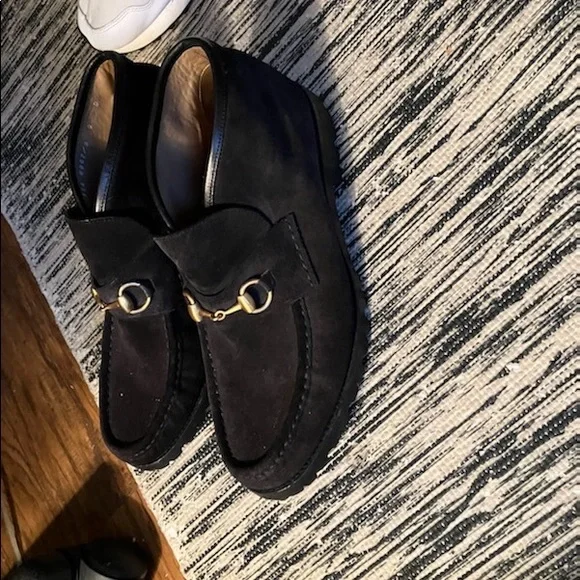 Gucci | Shoes | Gucci Mens Loafers Size 9 Black Suede | Poshmark display picture 3